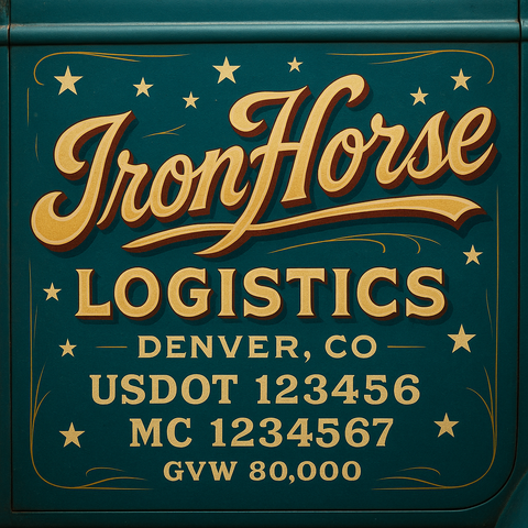 Custom Truck Door Lettering Sign Decal Sticker For Trucking, Businesses with City, State and USDOT, MC, GVW Truck Sign (2-Pack)