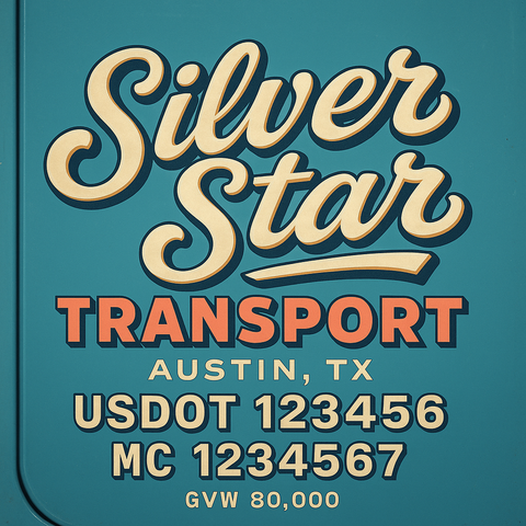Custom Truck Door Lettering Sign Decal Sticker For Trucking, Businesses with City, State and USDOT, MC, GVW Truck Sign (2-Pack)