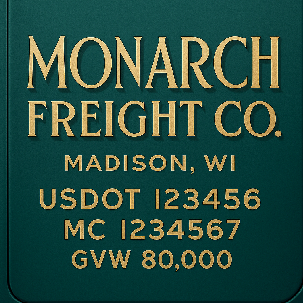 Custom Truck Door Lettering Sign Decal Sticker For Trucking, Businesses with City, State and USDOT, MC, GVW Truck Sign (2-Pack)