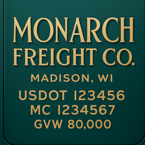 Custom Truck Door Lettering Sign Decal Sticker For Trucking, Businesses with City, State and USDOT, MC, GVW Truck Sign (2-Pack)