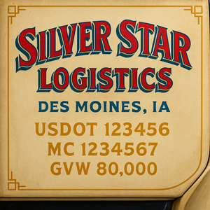 Custom Truck Door Lettering Sign Decal Sticker For Trucking, Businesses with City, State and USDOT, MC, GVW Truck Sign (2-Pack)