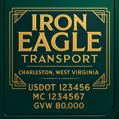 Custom Truck Door Lettering Sign Decal Sticker For Trucking, Businesses with City, State and USDOT, MC, GVW Truck Sign (2-Pack)