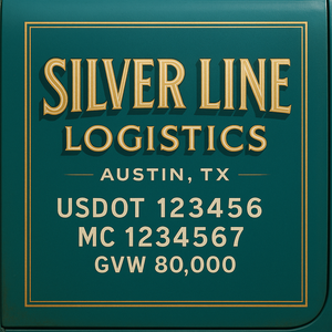Custom Truck Door Lettering Sign Decal Sticker For Trucking, Businesses with City, State and USDOT, MC, GVW Truck Sign (2-Pack)
