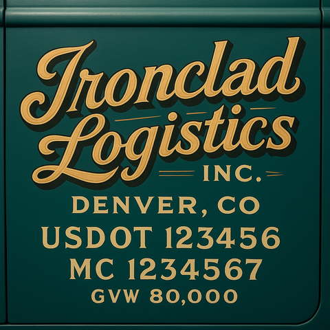 Custom Truck Door Lettering Sign Decal Sticker For Trucking, Businesses with City, State and USDOT, MC, GVW Truck Sign (2-Pack)
