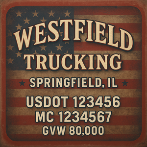 Custom Truck Door Lettering Sign Decal Sticker For Trucking, Businesses with City, State and USDOT, MC, GVW Truck Sign (2-Pack)