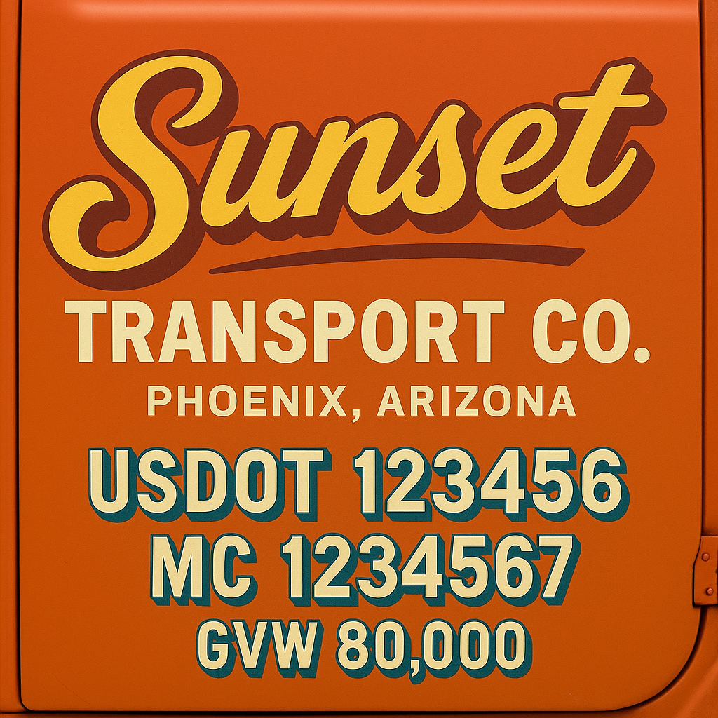 Custom Truck Door Lettering Sign Decal Sticker For Trucking, Businesses with City, State and USDOT, MC, GVW Truck Sign (2-Pack)