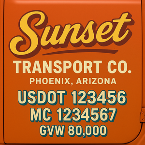 Custom Truck Door Lettering Sign Decal Sticker For Trucking, Businesses with City, State and USDOT, MC, GVW Truck Sign (2-Pack)