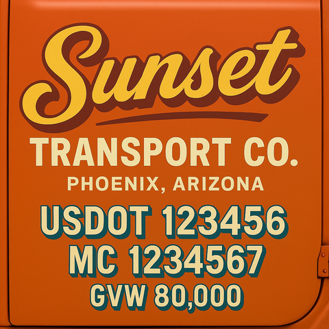 Custom Truck Door Lettering Sign Decal Sticker For Trucking, Businesses with City, State and USDOT, MC, GVW Truck Sign (2-Pack)