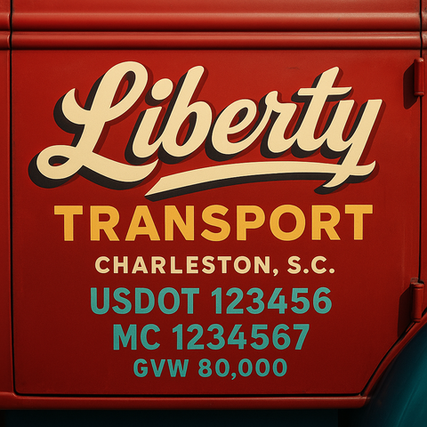Custom Truck Door Lettering Sign Decal Sticker For Trucking, Businesses with City, State and USDOT, MC, GVW Truck Sign (2-Pack)