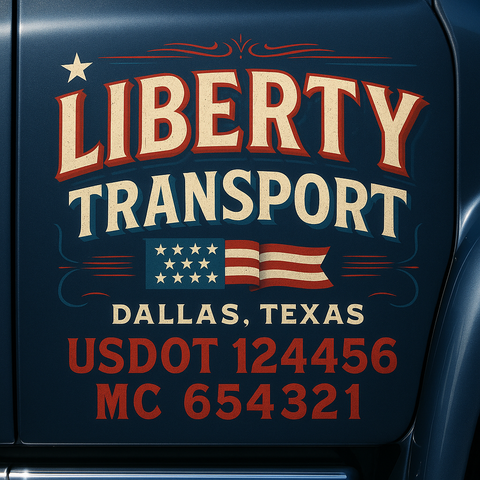 Custom Truck Door Lettering Sign Decal Sticker For Trucking, Businesses with City, State and USDOT, MC, GVW Truck Sign (2-Pack)