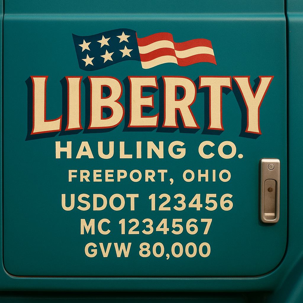 Custom Truck Door Lettering Sign Decal Sticker For Trucking, Businesses with City, State and USDOT, MC, GVW Truck Sign (2-Pack)