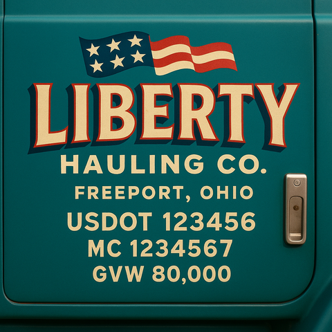 Custom Truck Door Lettering Sign Decal Sticker For Trucking, Businesses with City, State and USDOT, MC, GVW Truck Sign (2-Pack)