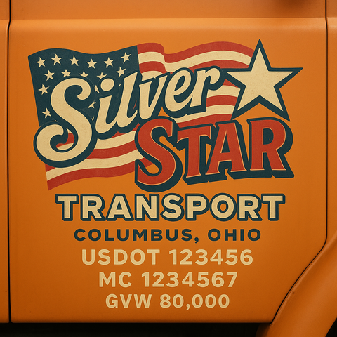 Custom Truck Door Lettering Sign Decal Sticker For Trucking, Businesses with City, State and USDOT, MC, GVW Truck Sign (2-Pack)