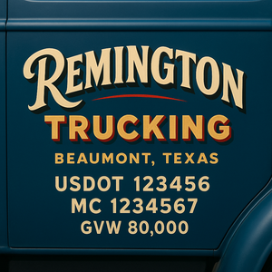 Custom Truck Door Lettering Sign Decal Sticker For Trucking, Businesses with City, State and USDOT, MC, GVW Truck Sign (2-Pack)