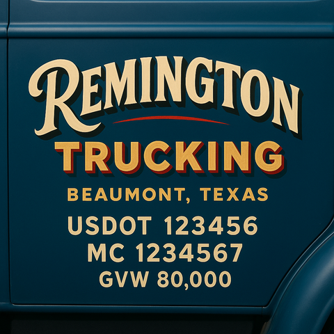 Custom Truck Door Lettering Sign Decal Sticker For Trucking, Businesses with City, State and USDOT, MC, GVW Truck Sign (2-Pack)