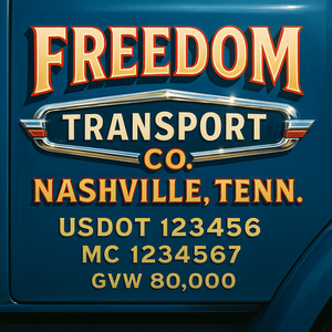 Custom Truck Door Lettering Sign Decal Sticker For Trucking, Businesses with City, State and USDOT, MC, GVW Truck Sign (2-Pack)