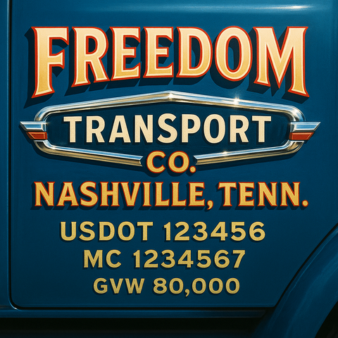 Custom Truck Door Lettering Sign Decal Sticker For Trucking, Businesses with City, State and USDOT, MC, GVW Truck Sign (2-Pack)