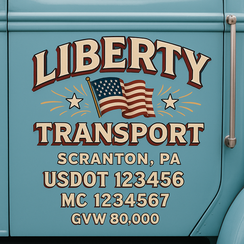 Custom Truck Door Lettering Sign Decal Sticker For Trucking, Businesses with City, State and USDOT, MC, GVW Truck Sign (2-Pack)