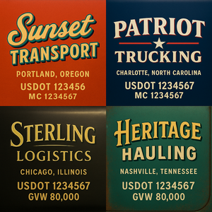 Custom Truck Door Lettering Sign Decal Sticker For Trucking, Businesses with City, State and USDOT, MC, GVW Truck Sign (2-Pack)