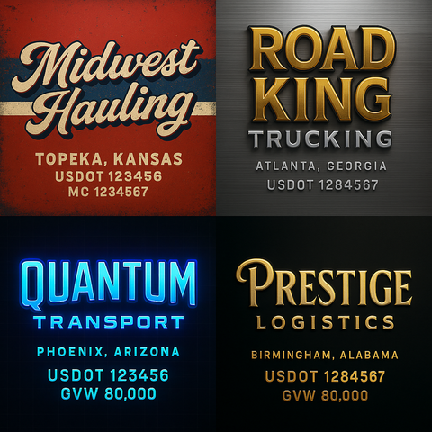 Custom Truck Door Lettering Sign Decal Sticker For Trucking, Businesses with City, State and USDOT, MC, GVW Truck Sign (2-Pack)