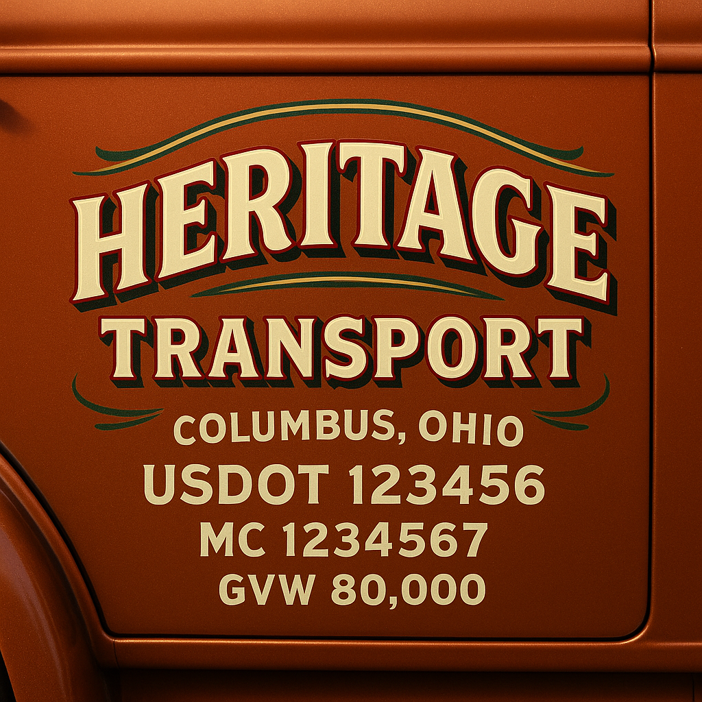 Custom Truck Door Lettering Sign Decal Sticker For Trucking, Businesses with City, State and USDOT, MC, GVW Truck Sign (2-Pack)