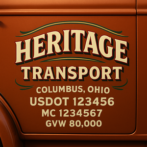 Custom Truck Door Lettering Sign Decal Sticker For Trucking, Businesses with City, State and USDOT, MC, GVW Truck Sign (2-Pack)
