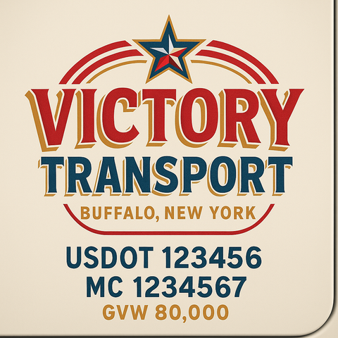 Custom Truck Door Lettering Sign Decal Sticker For Trucking, Businesses with City, State and USDOT, MC, GVW Truck Sign (2-Pack)