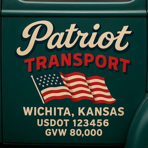 Custom Truck Door Lettering Sign Decal Sticker For Trucking, Businesses with City, State and USDOT, MC, GVW Truck Sign (2-Pack)