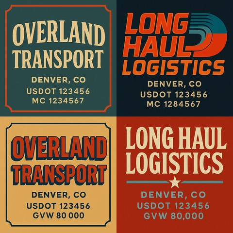 Custom Truck Door Lettering Sign Decal Sticker For Trucking, Businesses with City, State and USDOT, MC, GVW Truck Sign (2-Pack)