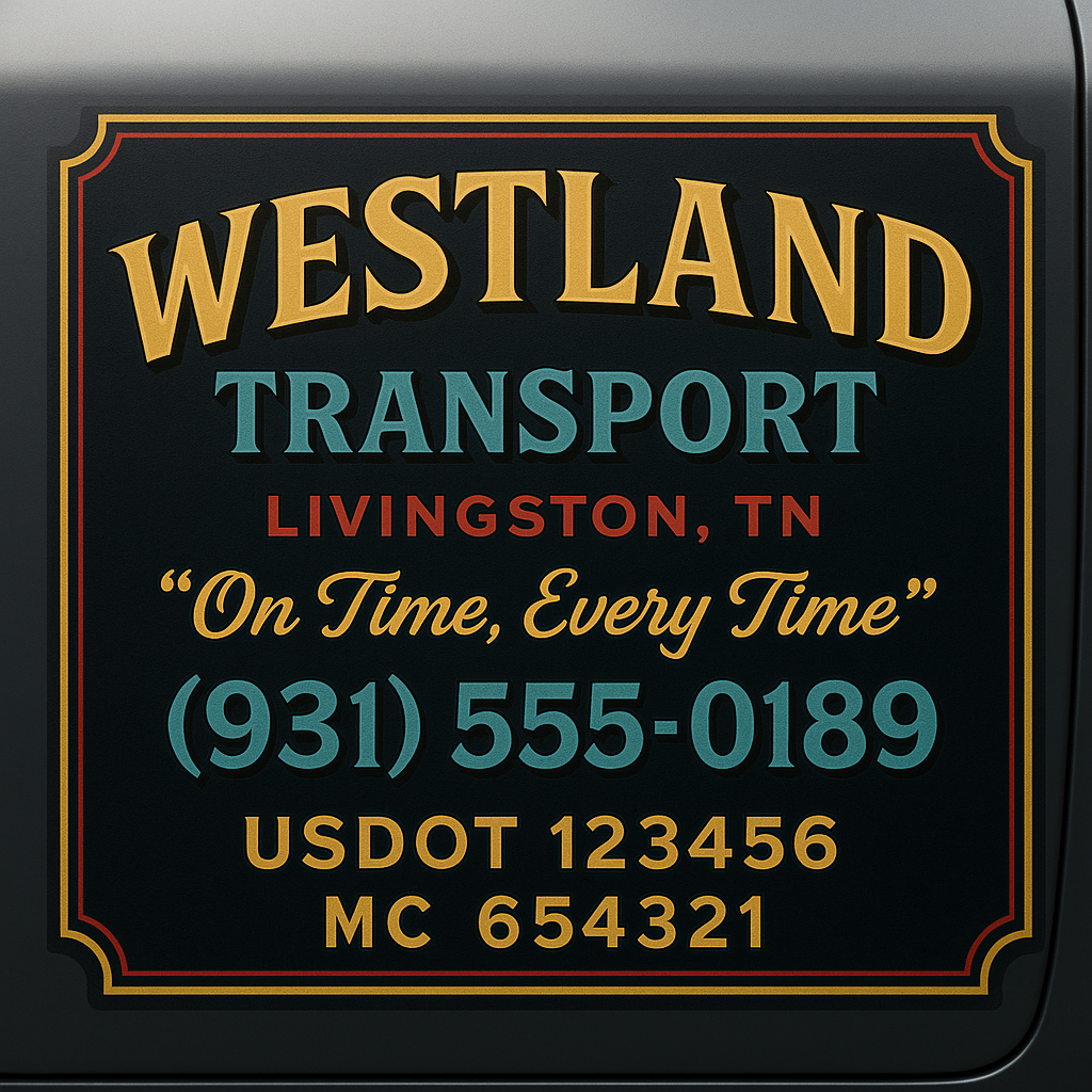 Custom Truck Door Lettering Sign Decal Sticker For Trucking, Businesses with City, State and USDOT, MC, GVW Truck Sign (2-Pack)