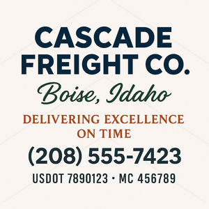 Custom Truck Door Lettering Sign Decal Sticker For Trucking, Businesses with City, State and USDOT, MC, GVW Truck Sign (2-Pack)