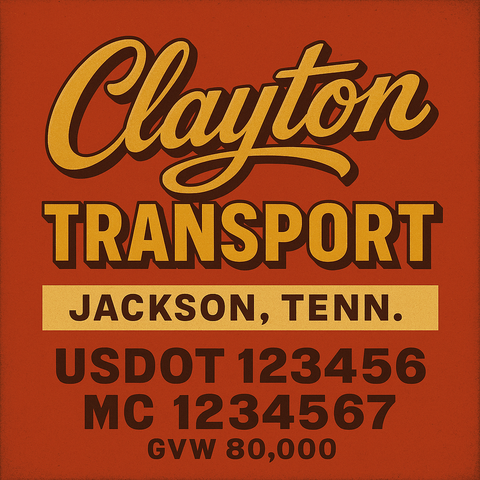 Custom Truck Door Lettering Sign Decal Sticker For Trucking, Businesses with City, State and USDOT, MC, GVW Truck Sign (2-Pack)