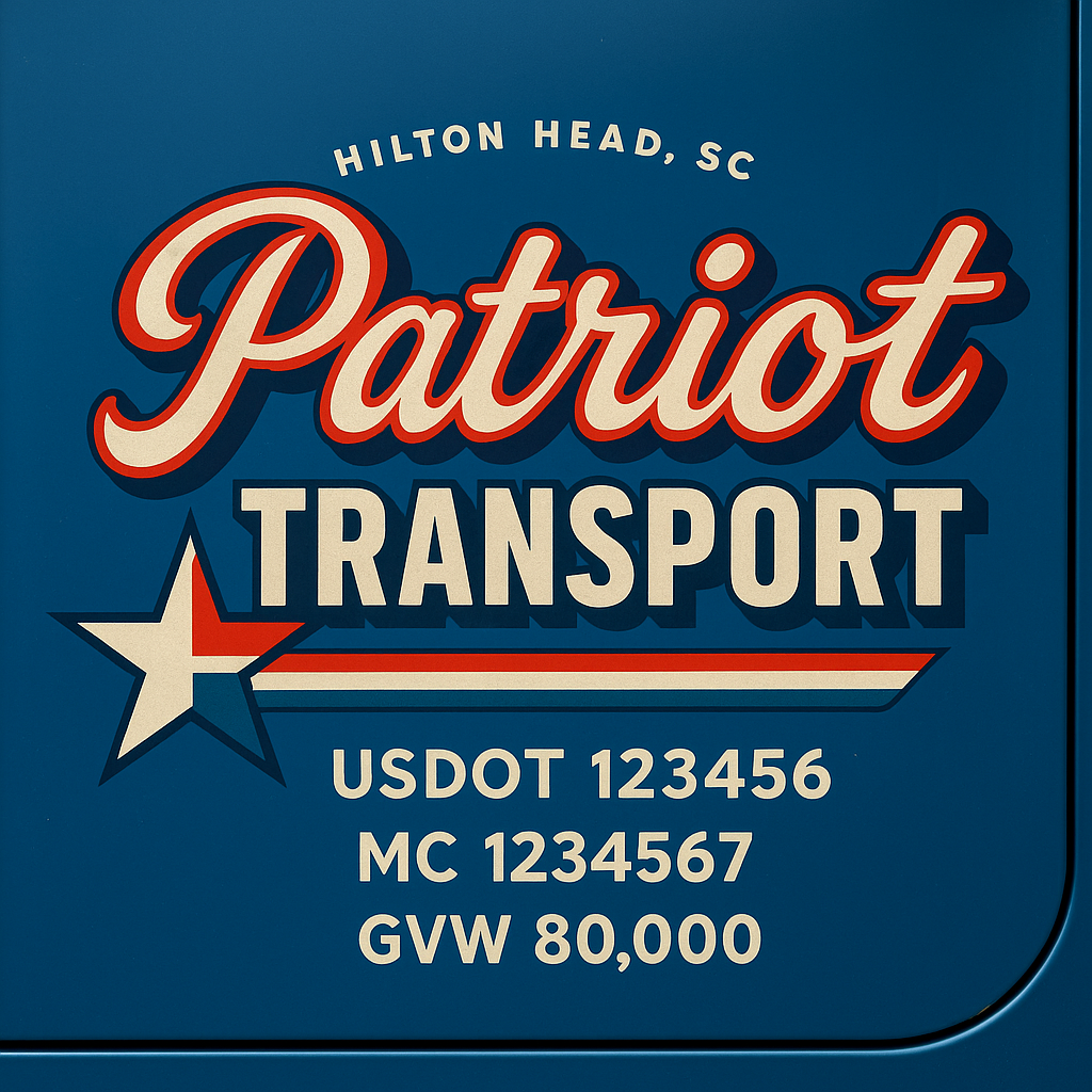 Custom Truck Door Lettering Sign Decal Sticker For Trucking, Businesses with City, State and USDOT, MC, GVW Truck Sign (2-Pack)