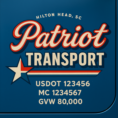 Custom Truck Door Lettering Sign Decal Sticker For Trucking, Businesses with City, State and USDOT, MC, GVW Truck Sign (2-Pack)
