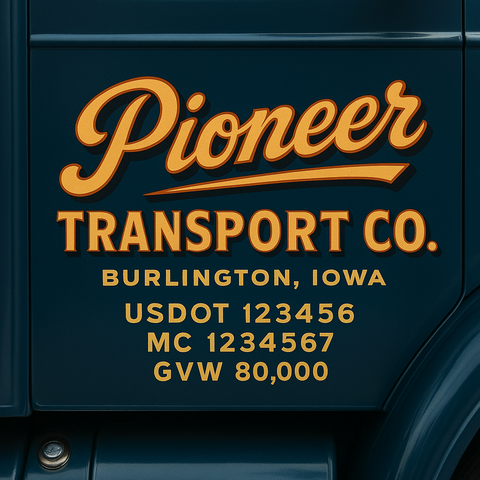 Custom Truck Door Lettering Sign Decal Sticker For Trucking, Businesses with City, State and USDOT, MC, GVW Truck Sign (2-Pack)
