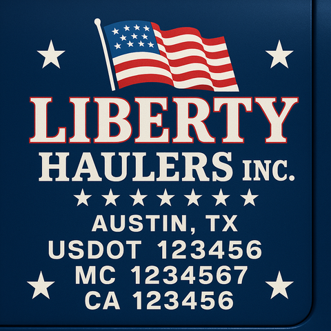 Custom Truck Door Lettering Sign Decal Sticker For Trucking, Businesses with City, State and USDOT, MC, GVW Truck Sign (2-Pack)