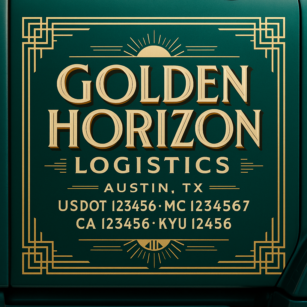 Custom Truck Door Lettering Sign Decal Sticker For Trucking, Businesses with City, State and USDOT, MC, GVW Truck Sign (2-Pack)