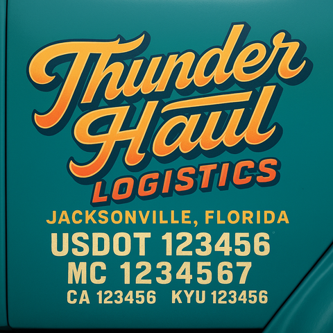 Custom Truck Door Lettering Sign Decal Sticker For Trucking, Businesses with City, State and USDOT, MC, GVW Truck Sign (2-Pack)