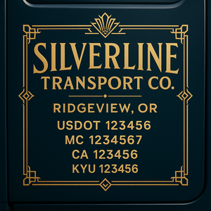 Custom Truck Door Lettering Sign Decal Sticker For Trucking, Businesses with City, State and USDOT, MC, GVW Truck Sign (2-Pack)