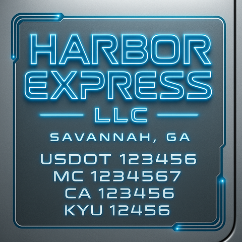 Custom Truck Door Lettering Sign Decal Sticker For Trucking, Businesses with City, State and USDOT, MC, GVW Truck Sign (2-Pack)