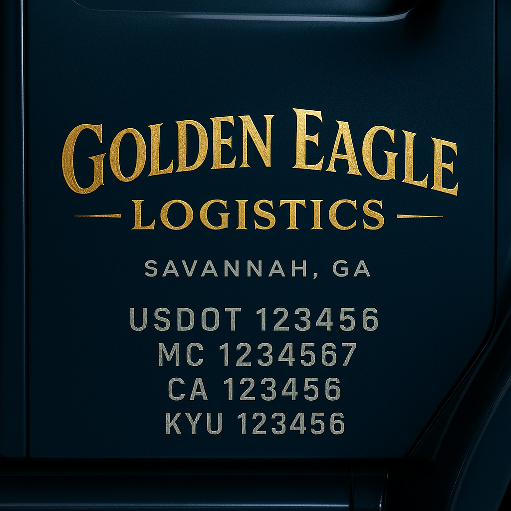 Custom Truck Door Lettering Sign Decal Sticker For Trucking, Businesses with City, State and USDOT, MC, GVW Truck Sign (2-Pack)