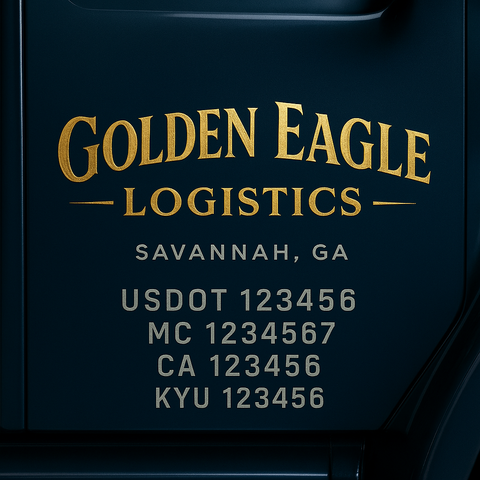 Custom Truck Door Lettering Sign Decal Sticker For Trucking, Businesses with City, State and USDOT, MC, GVW Truck Sign (2-Pack)