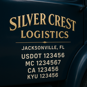 Custom Truck Door Lettering Sign Decal Sticker For Trucking, Businesses with City, State and USDOT, MC, GVW Truck Sign (2-Pack)