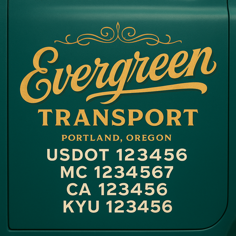 Custom Truck Door Lettering Sign Decal Sticker For Trucking, Businesses with City, State and USDOT, MC, GVW Truck Sign (2-Pack)