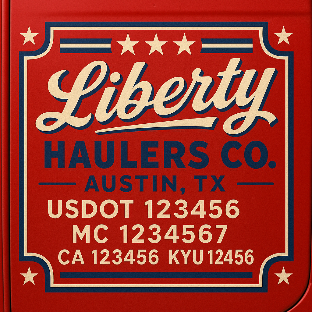 Custom Truck Door Lettering Sign Decal Sticker For Trucking, Businesses with City, State and USDOT, MC, GVW Truck Sign (2-Pack)