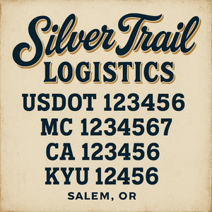 Custom Truck Door Lettering Sign Decal Sticker For Trucking, Businesses with City, State and USDOT, MC, GVW Truck Sign (2-Pack)