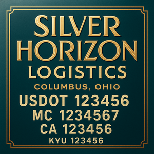 Custom Truck Door Lettering Sign Decal Sticker For Trucking, Businesses with City, State and USDOT, MC, GVW Truck Sign (2-Pack)