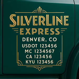 Custom Truck Door Lettering Sign Decal Sticker For Trucking, Businesses with City, State and USDOT, MC, GVW Truck Sign (2-Pack)