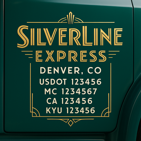 Custom Truck Door Lettering Sign Decal Sticker For Trucking, Businesses with City, State and USDOT, MC, GVW Truck Sign (2-Pack)