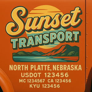 Custom Truck Door Lettering Sign Decal Sticker For Trucking, Businesses with City, State and USDOT, MC, GVW Truck Sign (2-Pack)